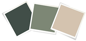 Trois échantillons de couleurs neutres.